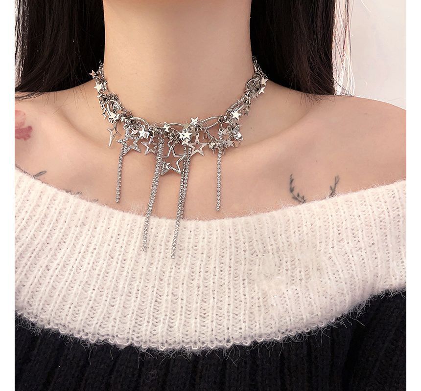 Choker Fringed Star Alloy