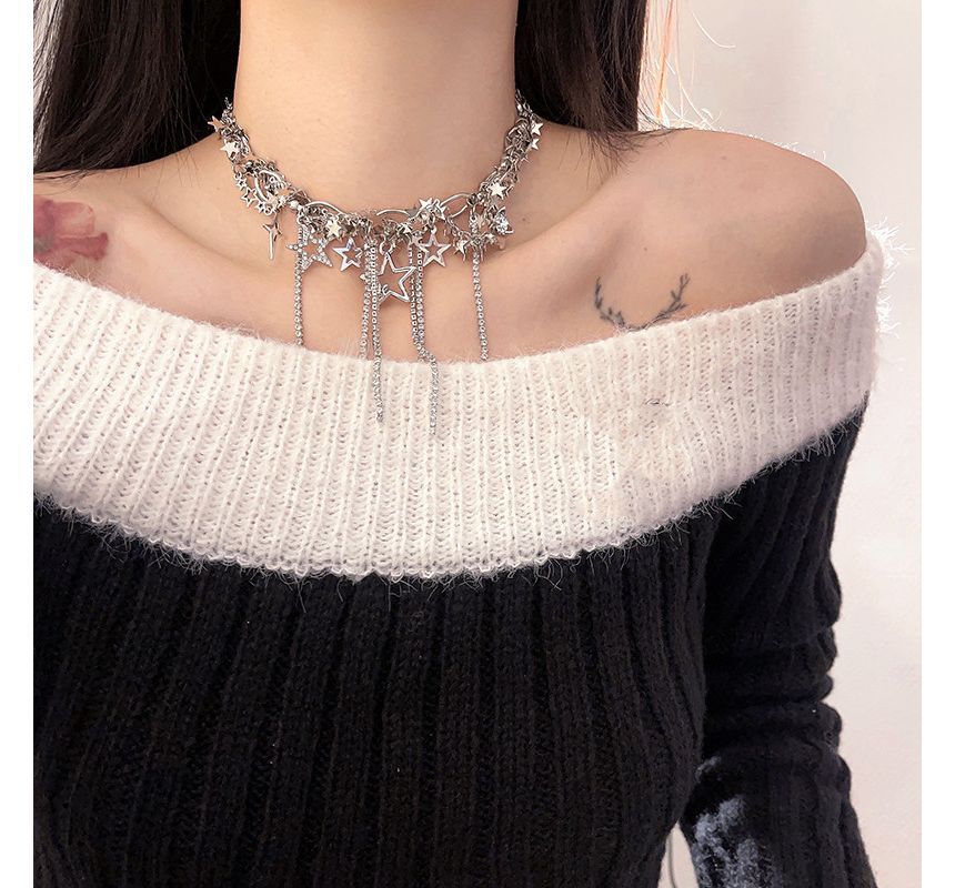 Choker Fringed Star Alloy