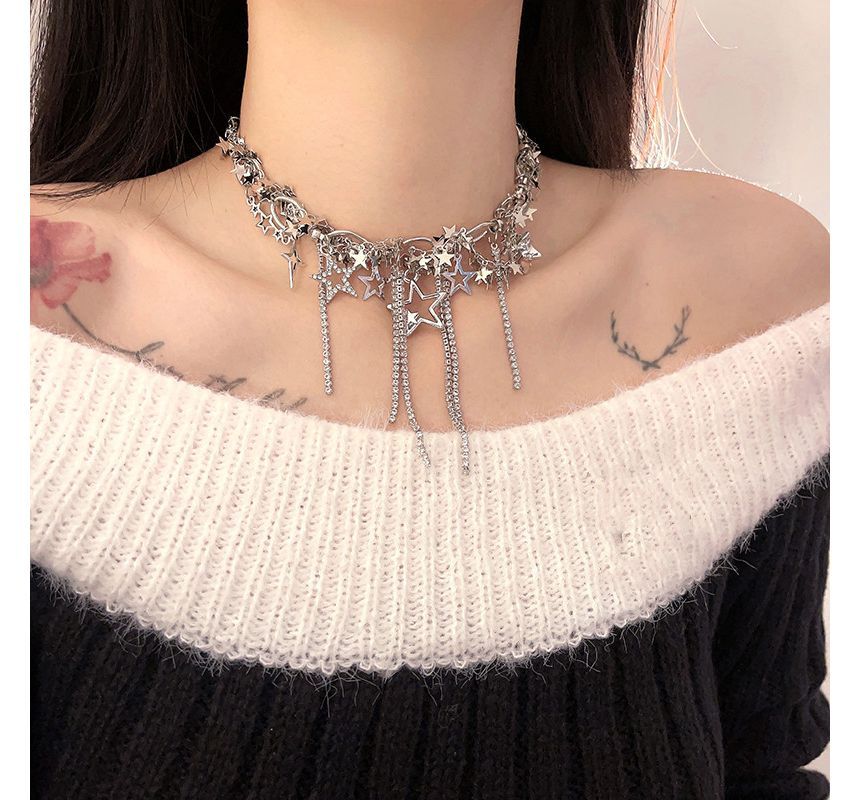 Choker Fringed Star Alloy