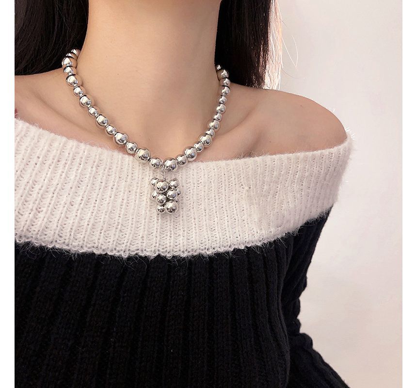 Bead Alloy Pendant Choker