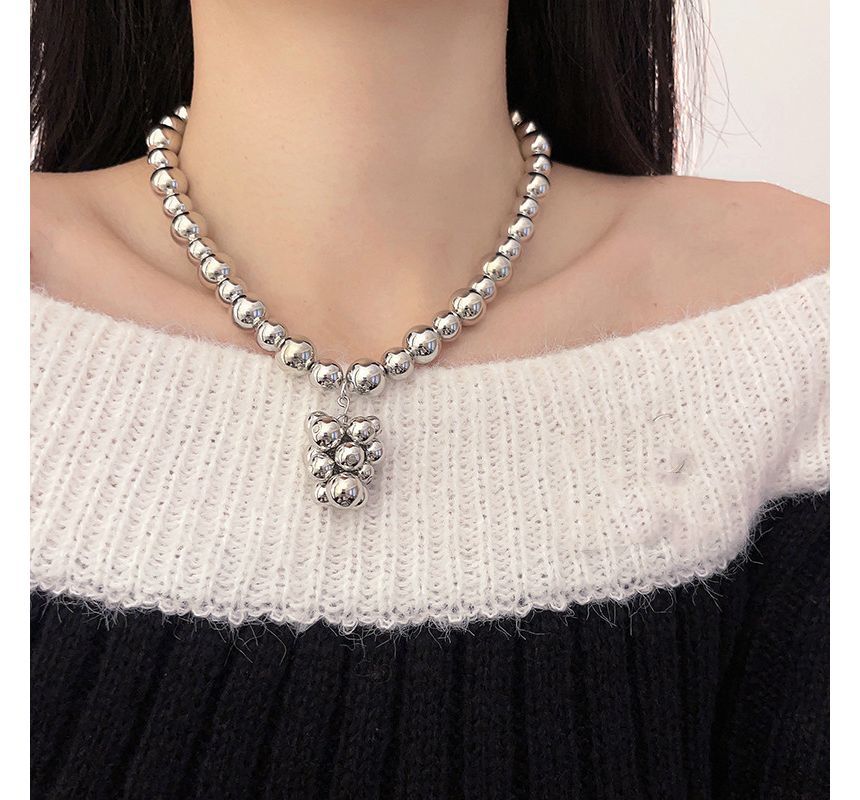Bead Alloy Pendant Choker