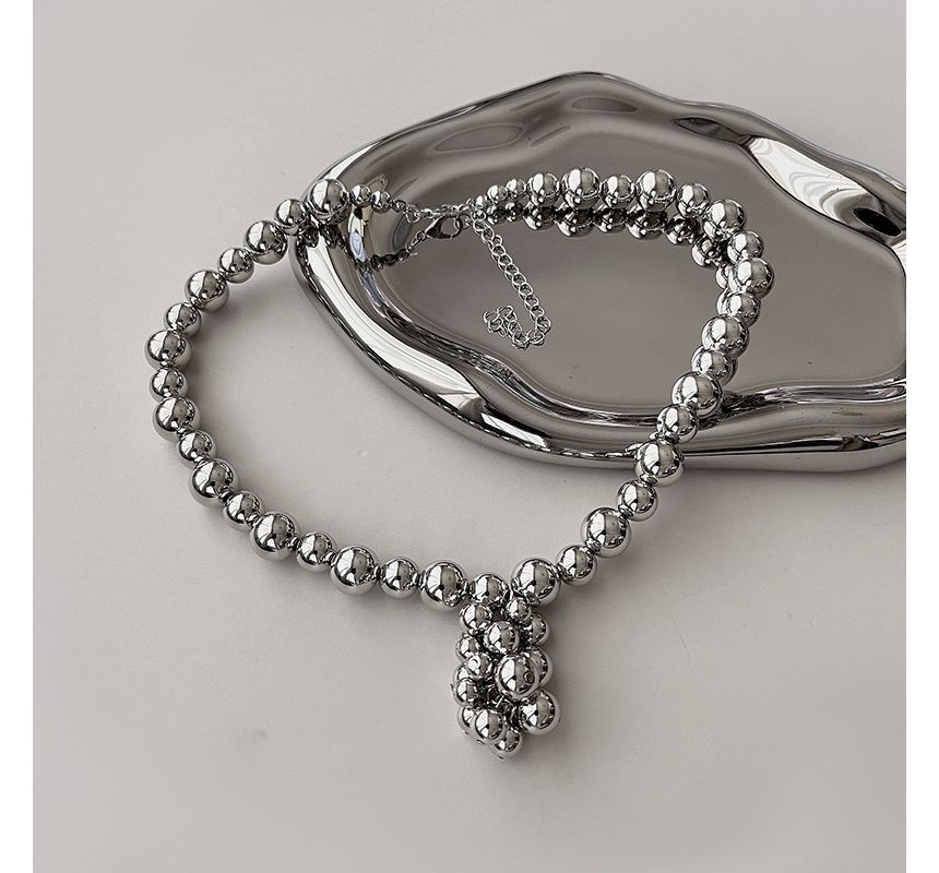 Bead Alloy Pendant Choker