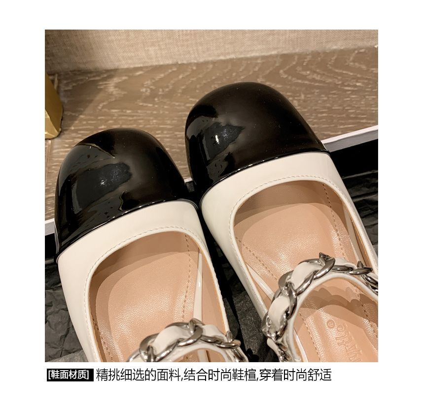 Heel Pumps Mary Two-Tone Jane Block