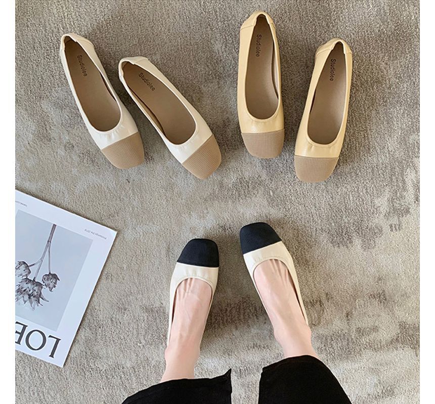 Flats Square-Toe Two-Tone