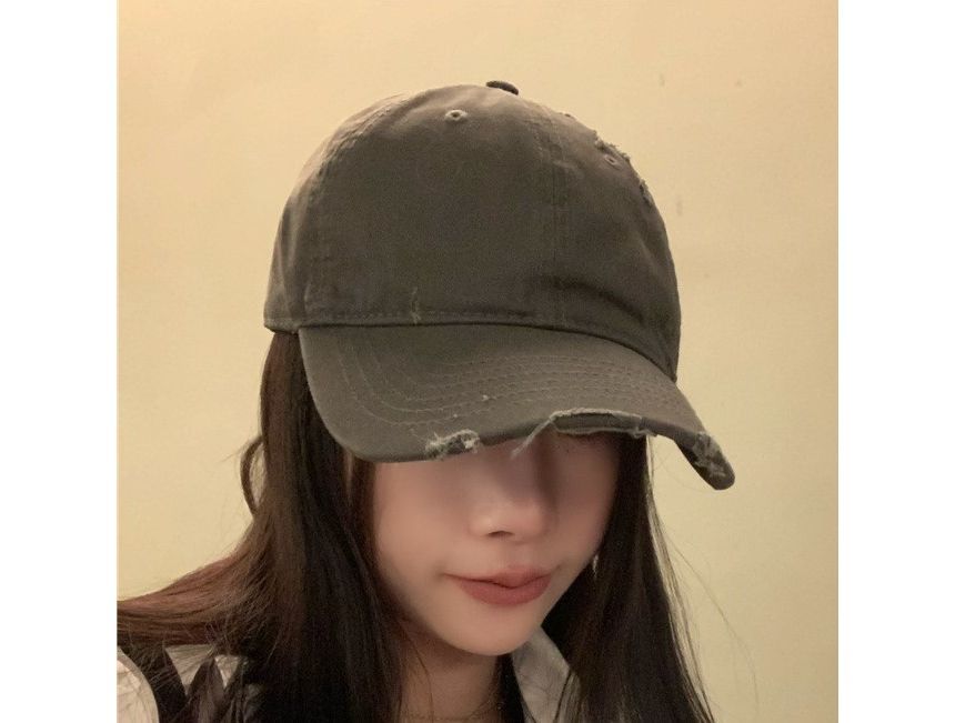 Baseball Plain Distressed Cap