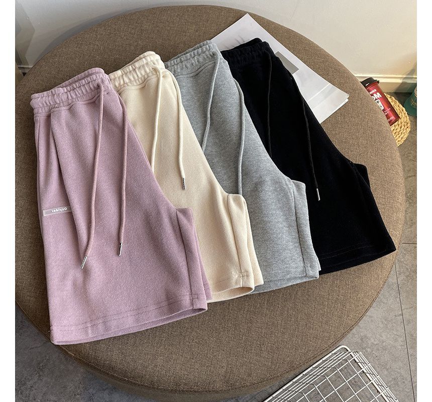 Shorts Lettering Waist Drawstring