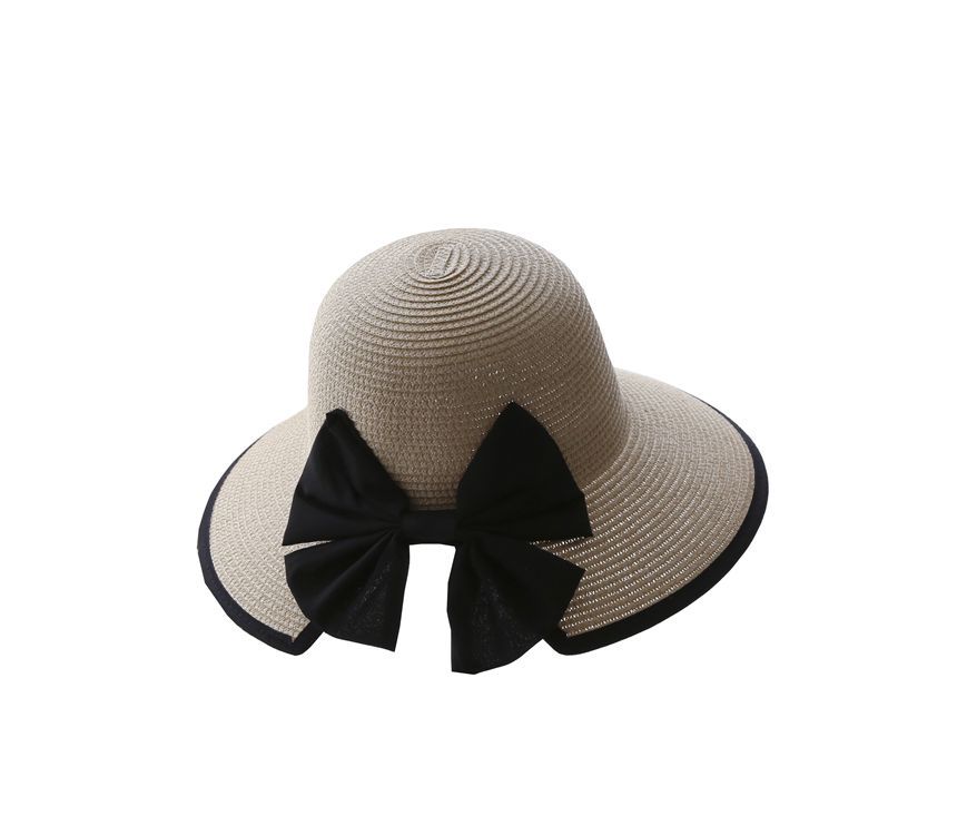 Piped Straw Sun Bow Hat
