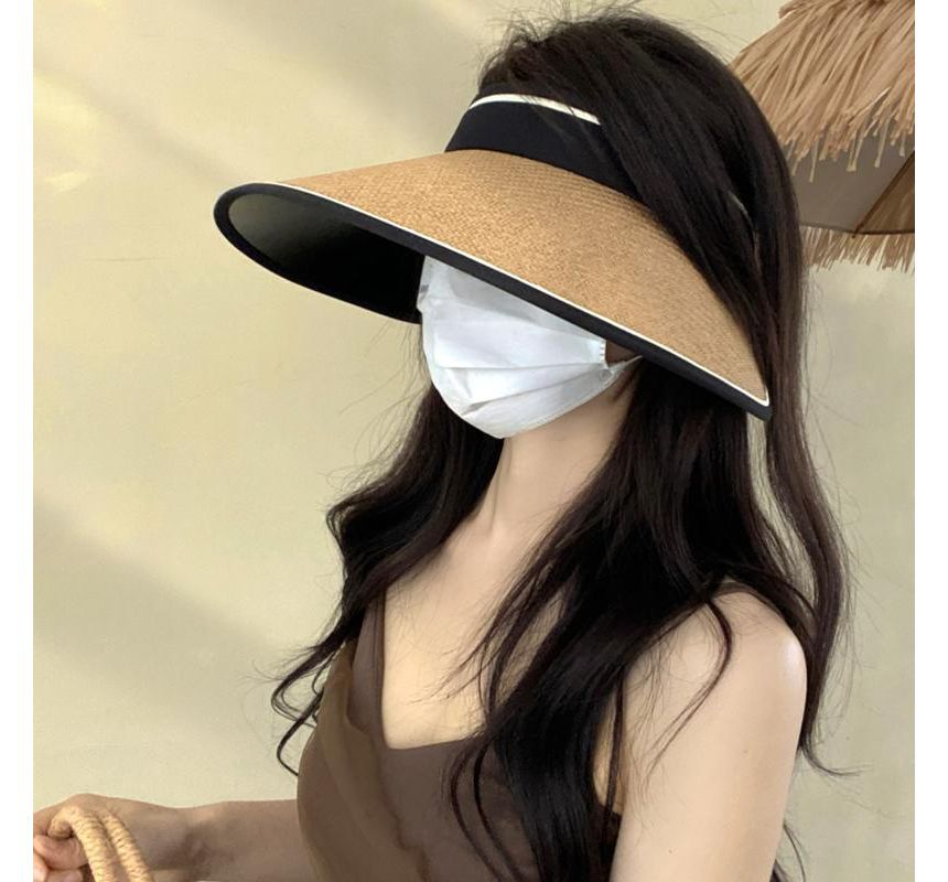 Hat Sun Straw Piped