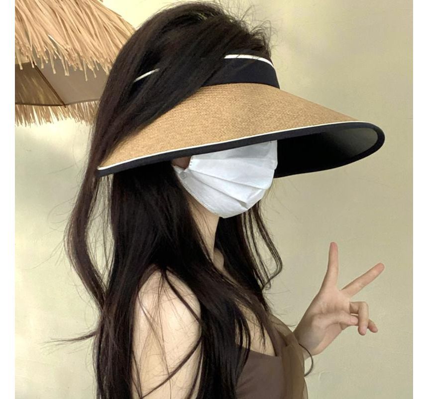 Hat Sun Straw Piped
