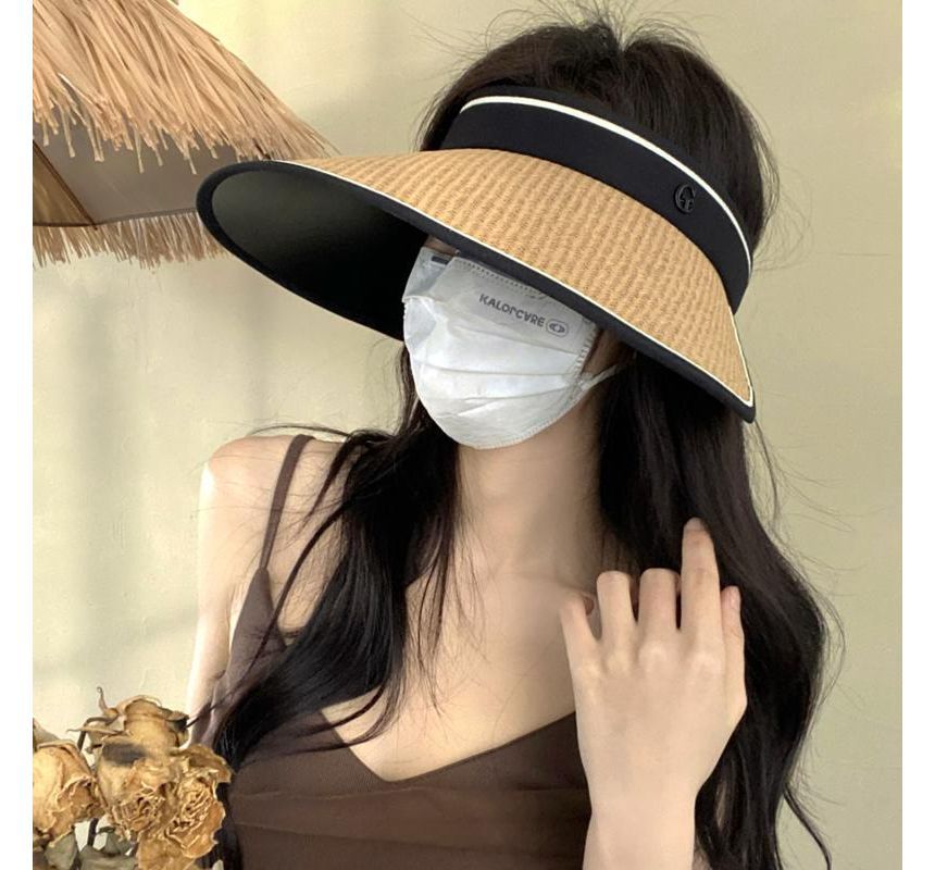 Hat Sun Straw Piped