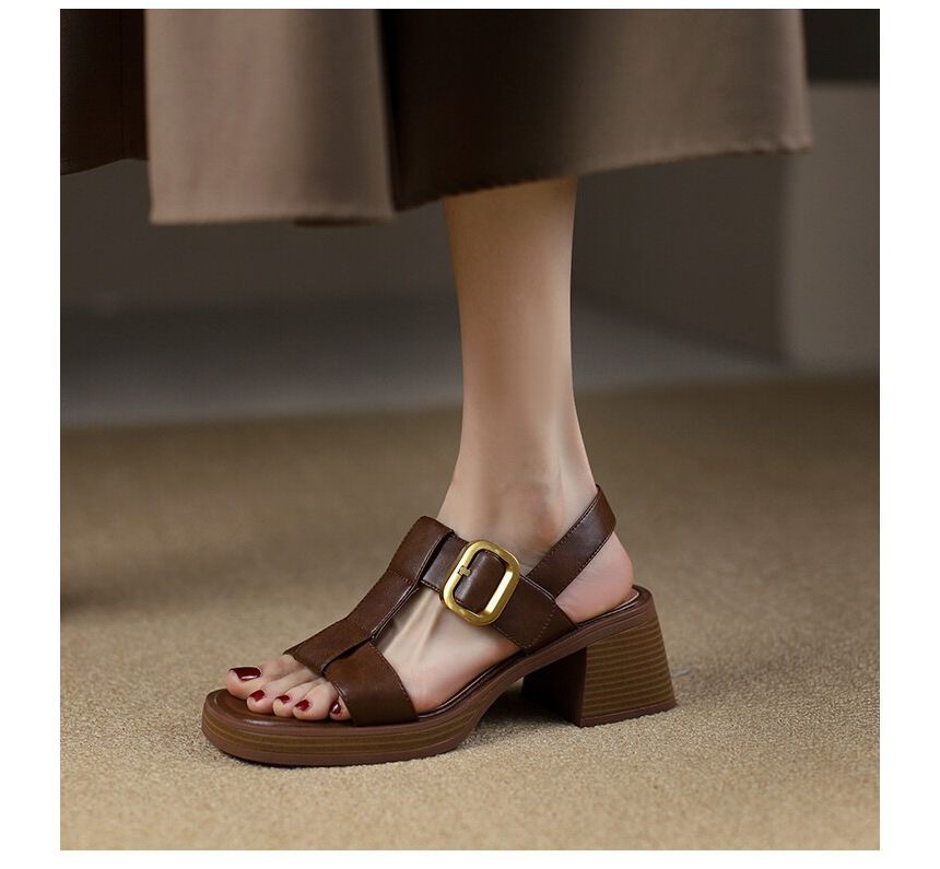 Heel Chunky Sandals Slingback