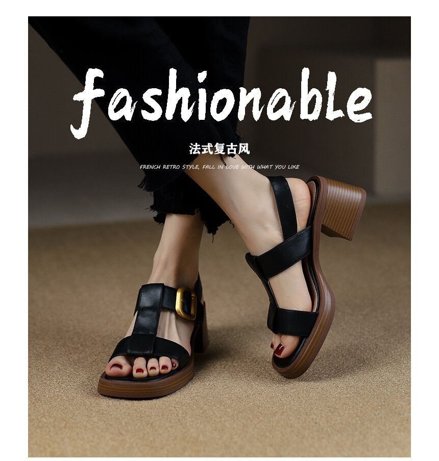 Heel Chunky Sandals Slingback