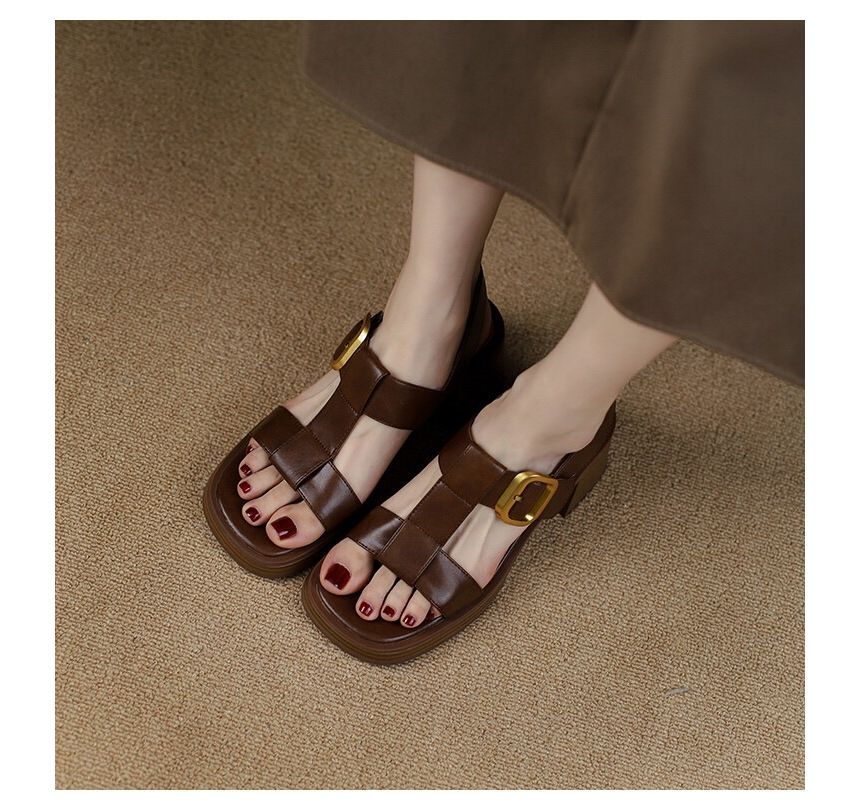 Heel Chunky Sandals Slingback