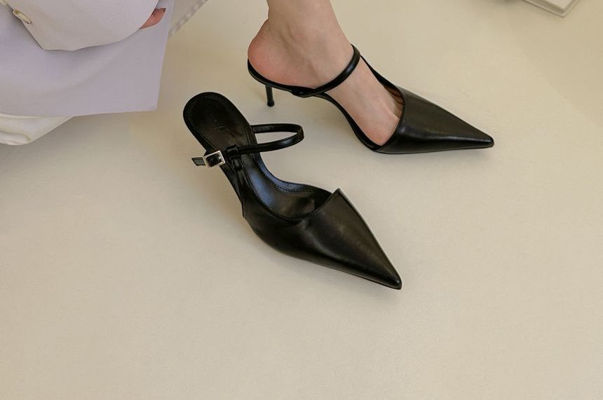 Toe Mules Pointy Stiletto Heel