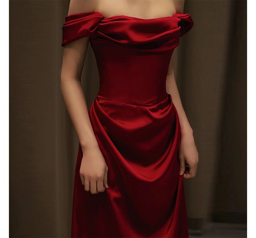 Evening Off-Shoulder Plain A-Line Gown