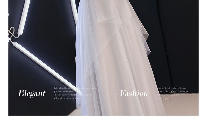 Mesh Evening Gown Short-Sleeve A-Line Sequined