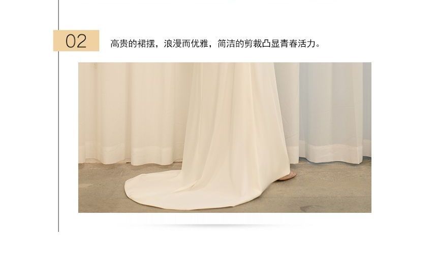 Gown Ruched Slit Set Plain A-Line / Bolero Wedding Strap V-Neck Spaghetti Wrap