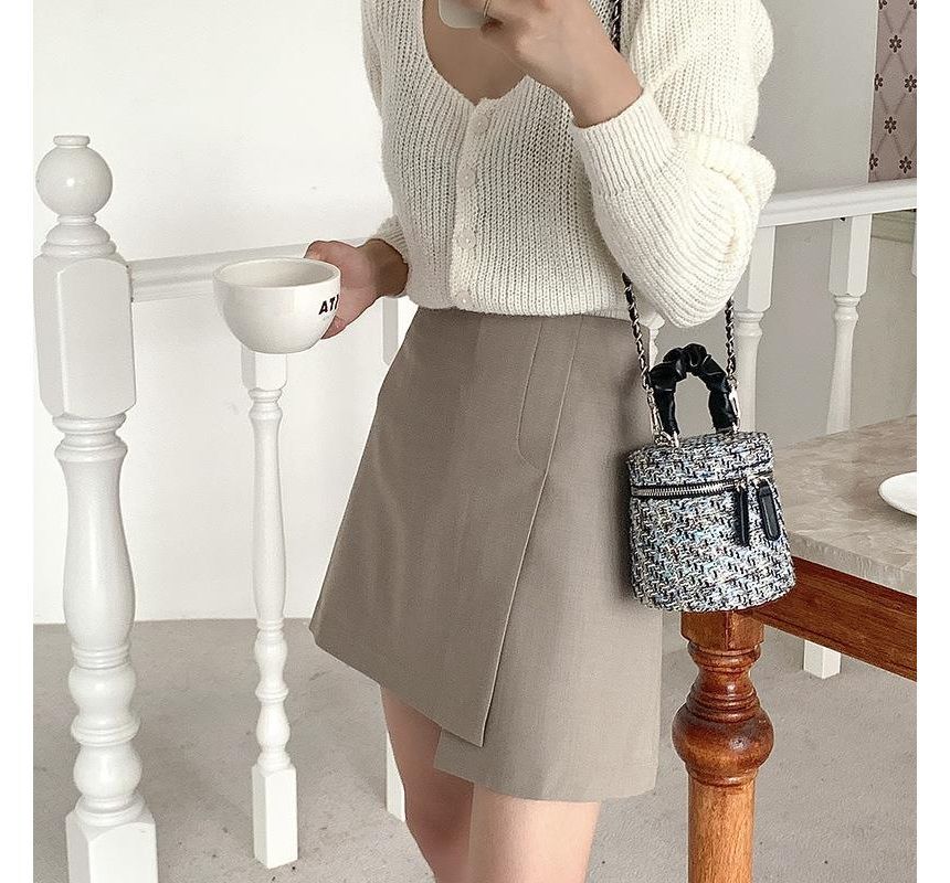 Bag Zip Tweed Crossbody