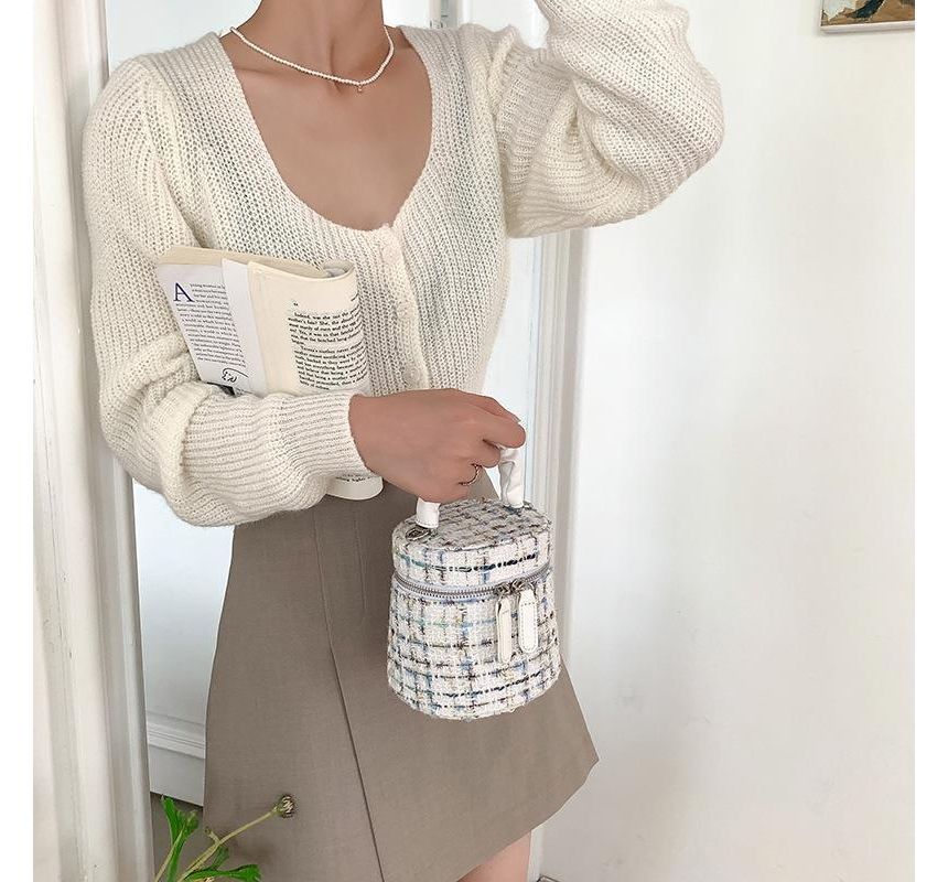 Bag Zip Tweed Crossbody