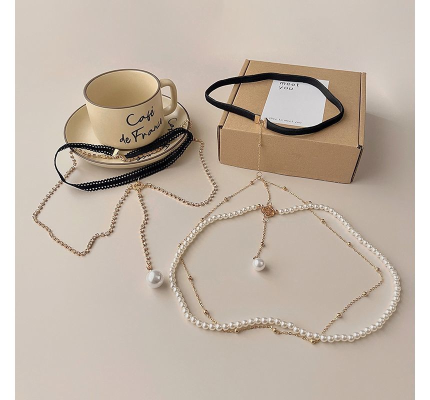 Faux Alloy Pearl Chain (various Thigh designs) Layered