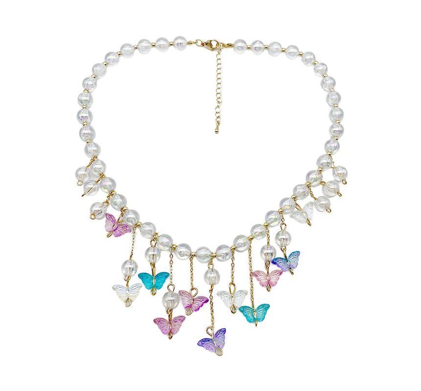 Butterfly Choker Alloy Fringed