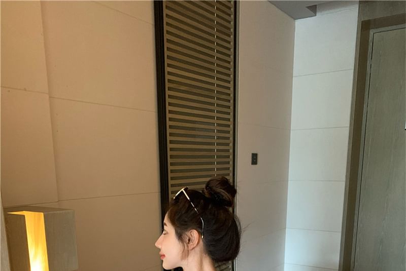 Midi Slim-Fit Dress Two-Tone Sleeveless