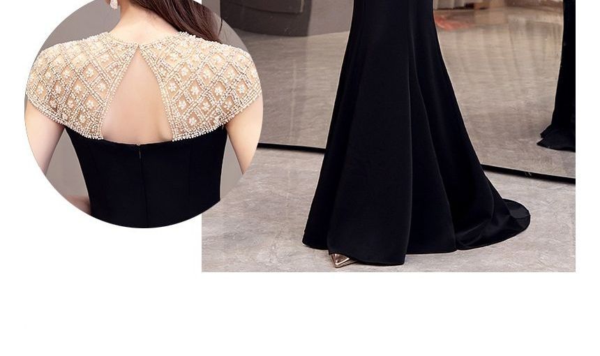 Tone Gown Mermaid Short-Sleeve Evening Two