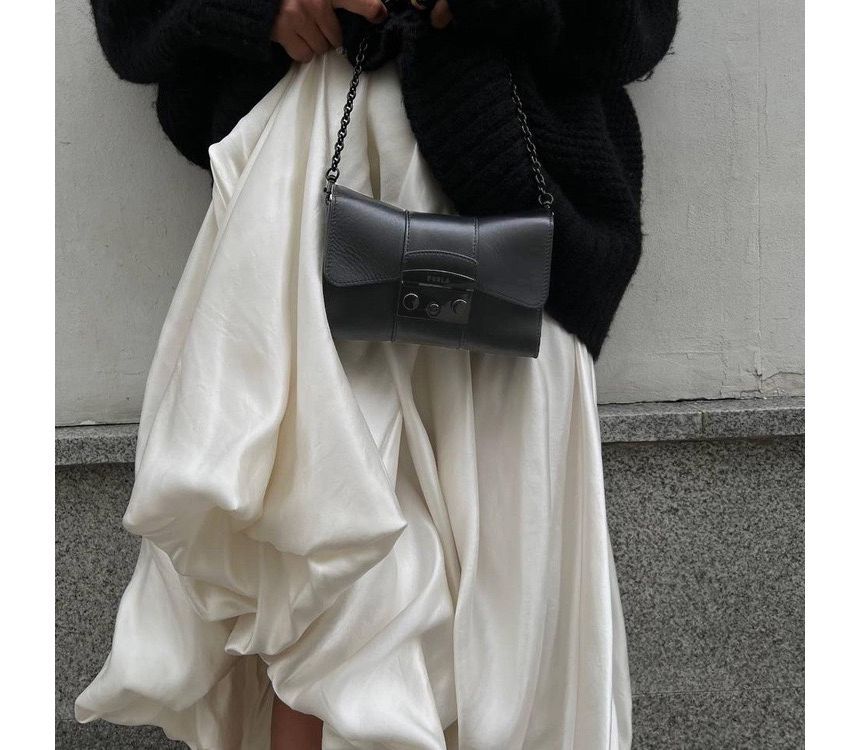 A-Line Maxi High Plain Waist Skirt