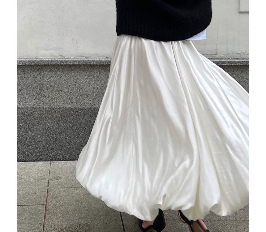 A-Line Maxi High Plain Waist Skirt
