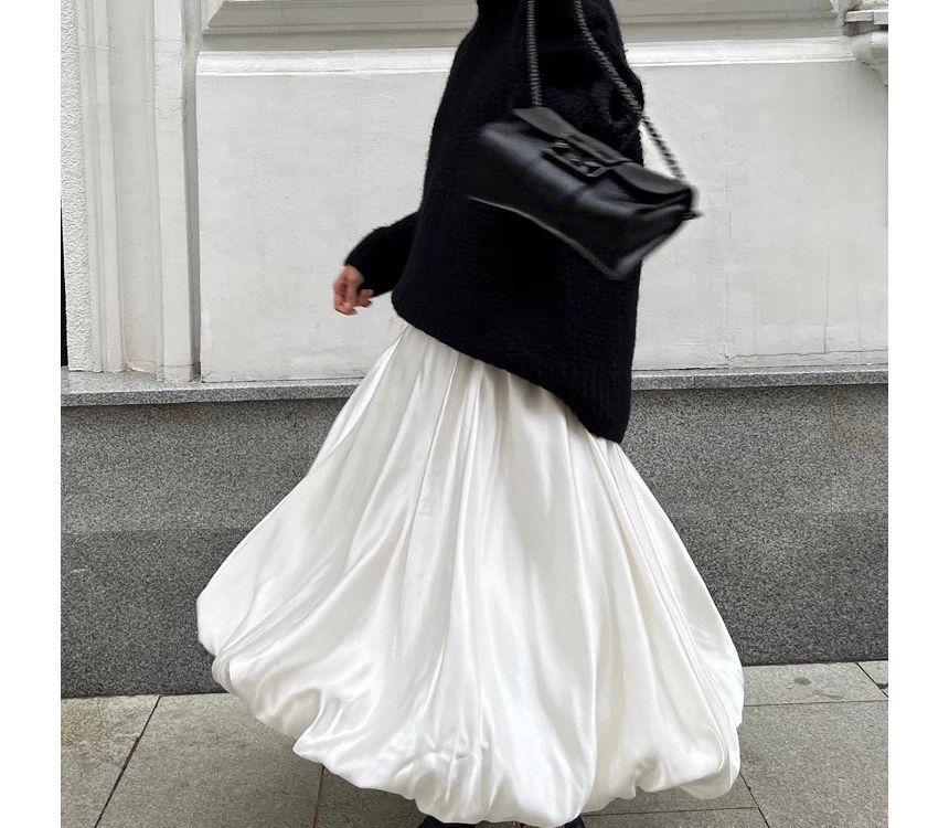 A-Line Maxi High Plain Waist Skirt