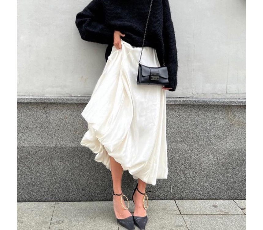 A-Line Maxi High Plain Waist Skirt