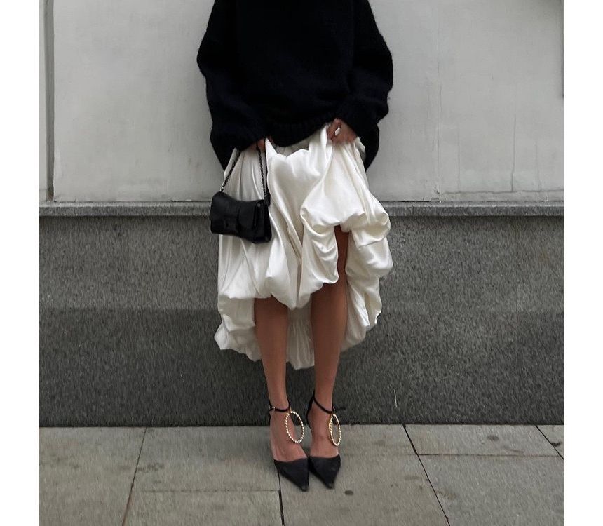 A-Line Maxi High Plain Waist Skirt