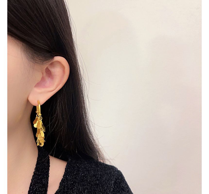 Earring Fringed Droplet Alloy