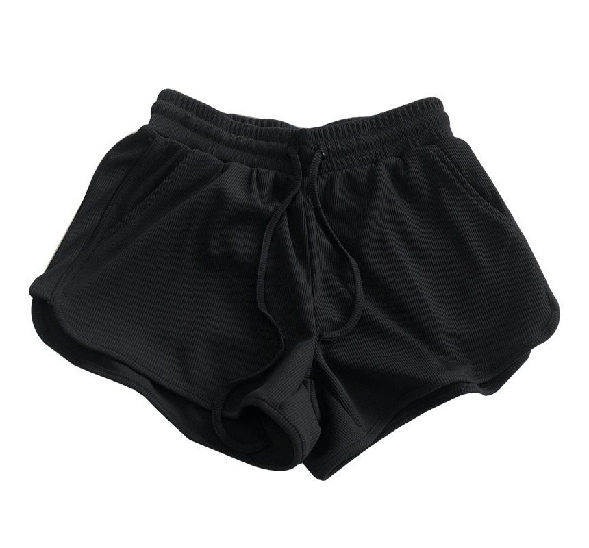 Drawstring Plain Sweat Waist Shorts
