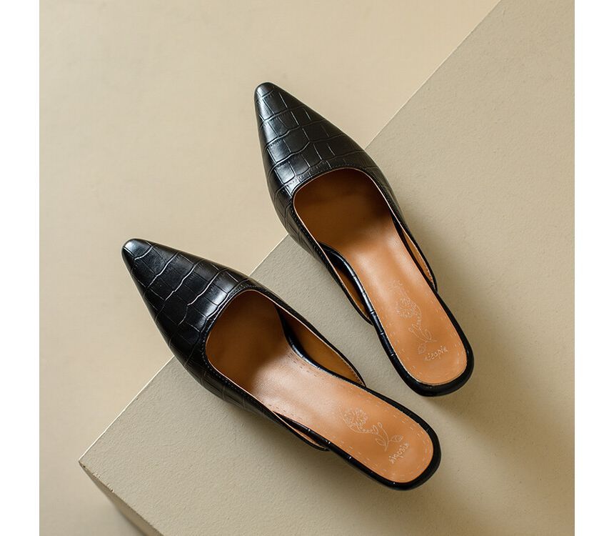 Kitten Heel Pointed Mules
