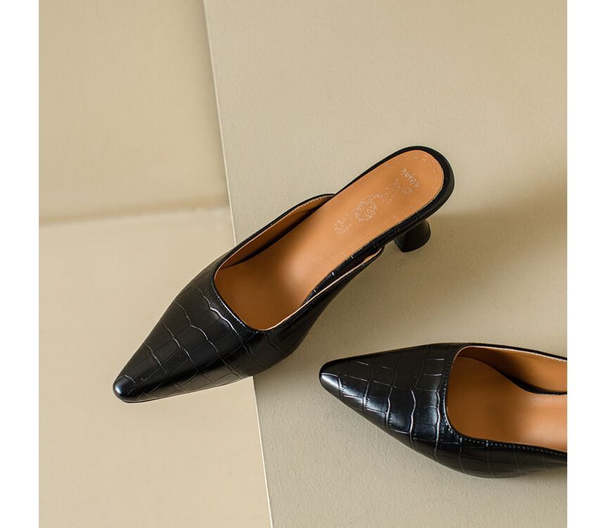 Kitten Heel Pointed Mules