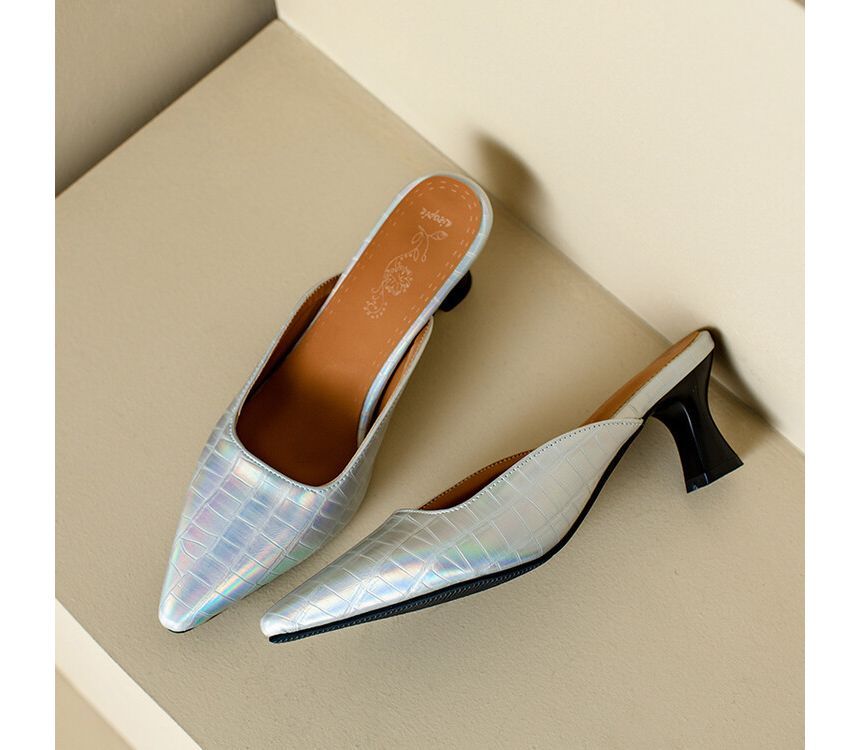 Kitten Heel Pointed Mules