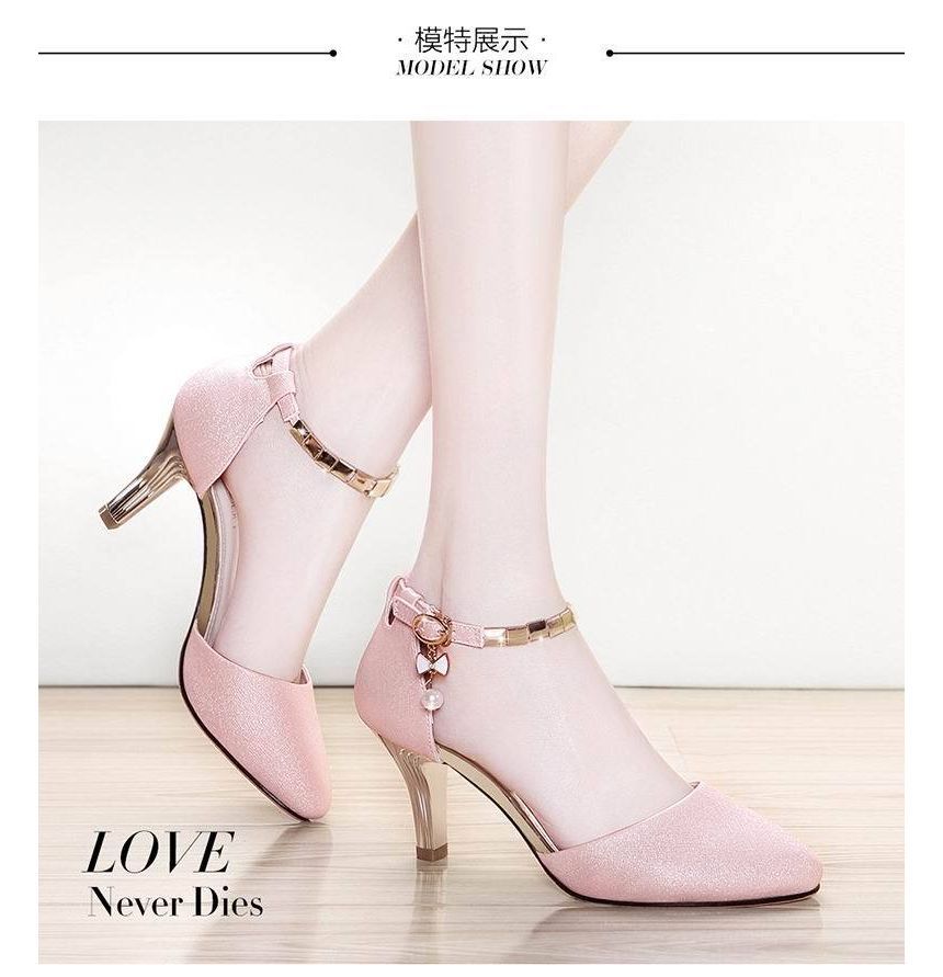 Ankle Heel Sandals High Strap