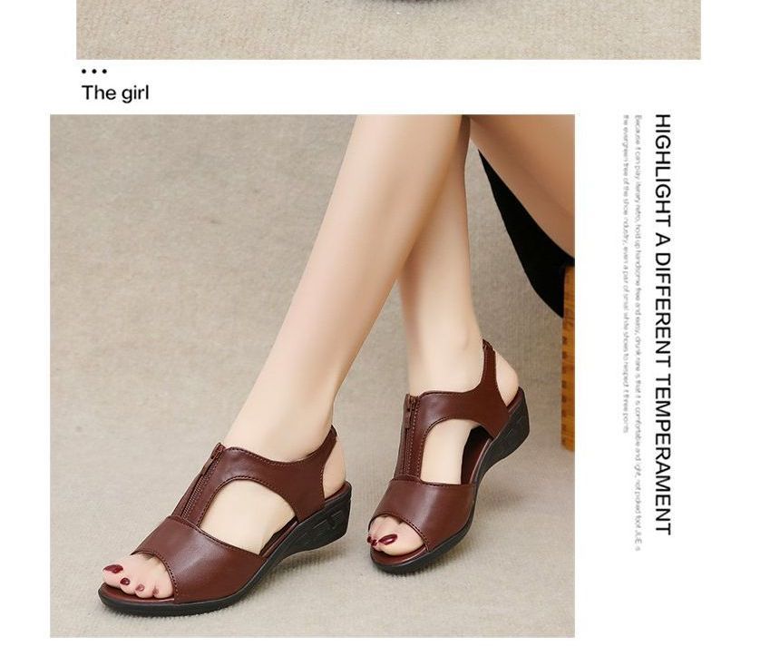 Sandals Plain Wedge Heel