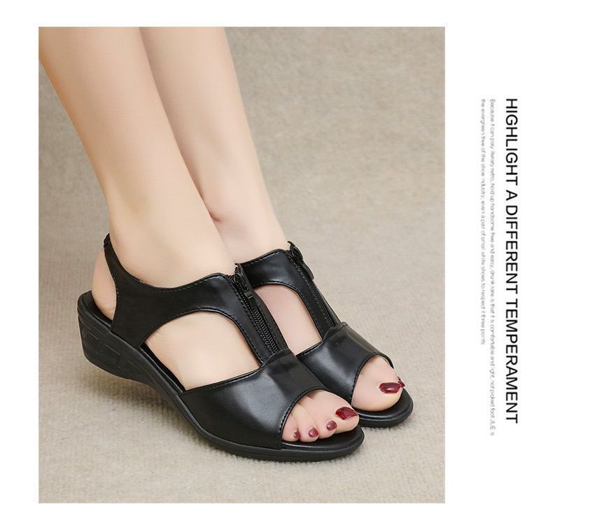 Sandals Plain Wedge Heel
