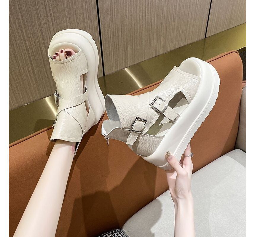 Platform High Top Sandals Peep Toe