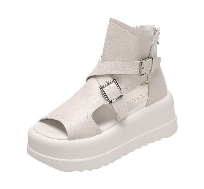 Platform High Top Sandals Peep Toe
