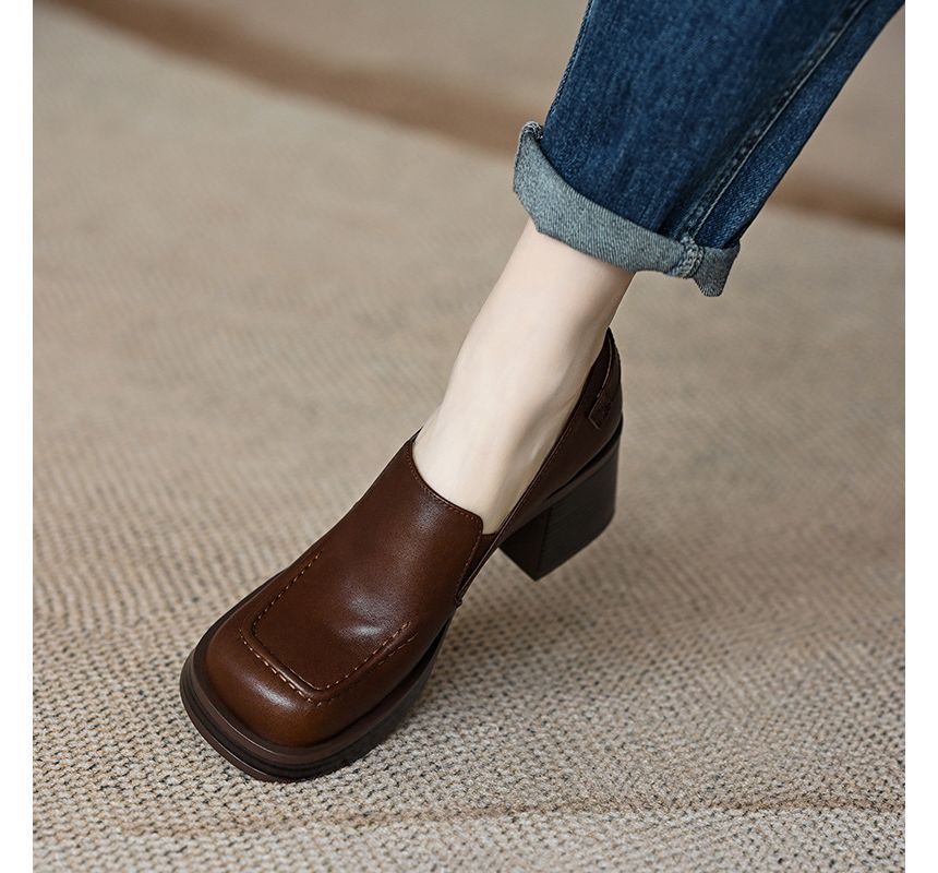 Buckled Loafers Block-Heel