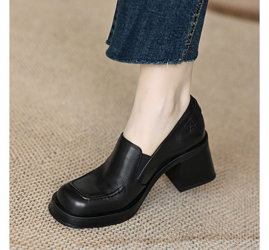 Buckled Loafers Block-Heel
