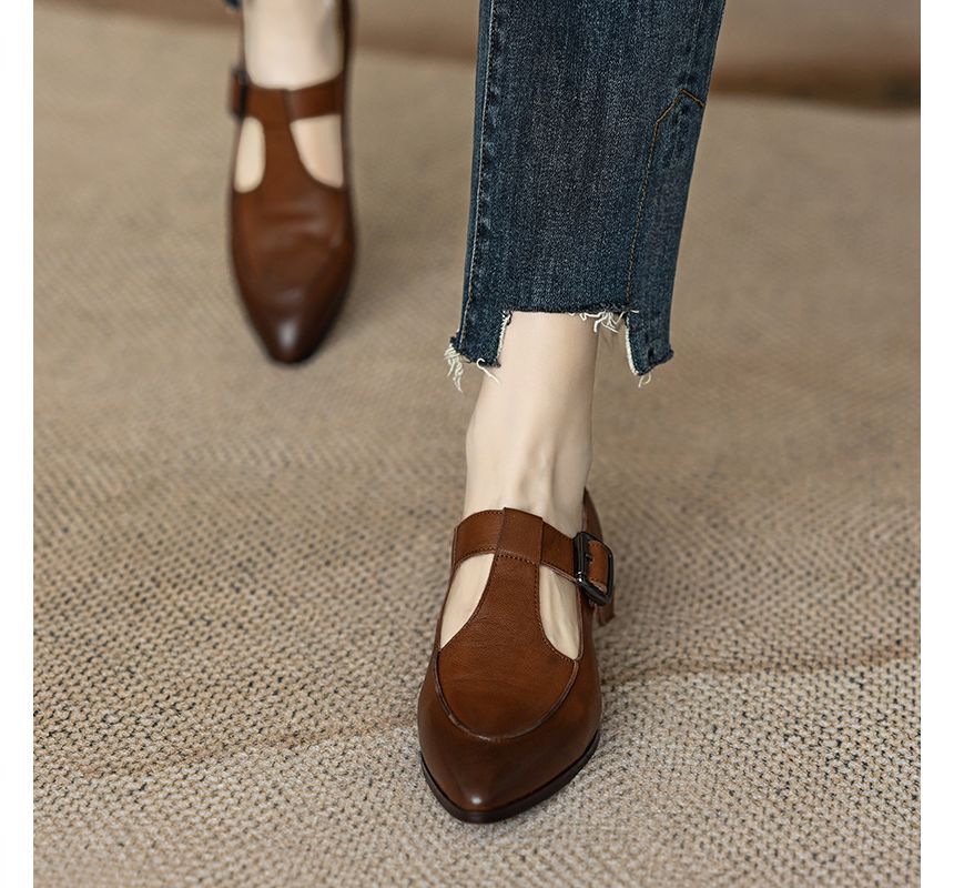 Shoes Mary Plain Jane Pointed T-Strap