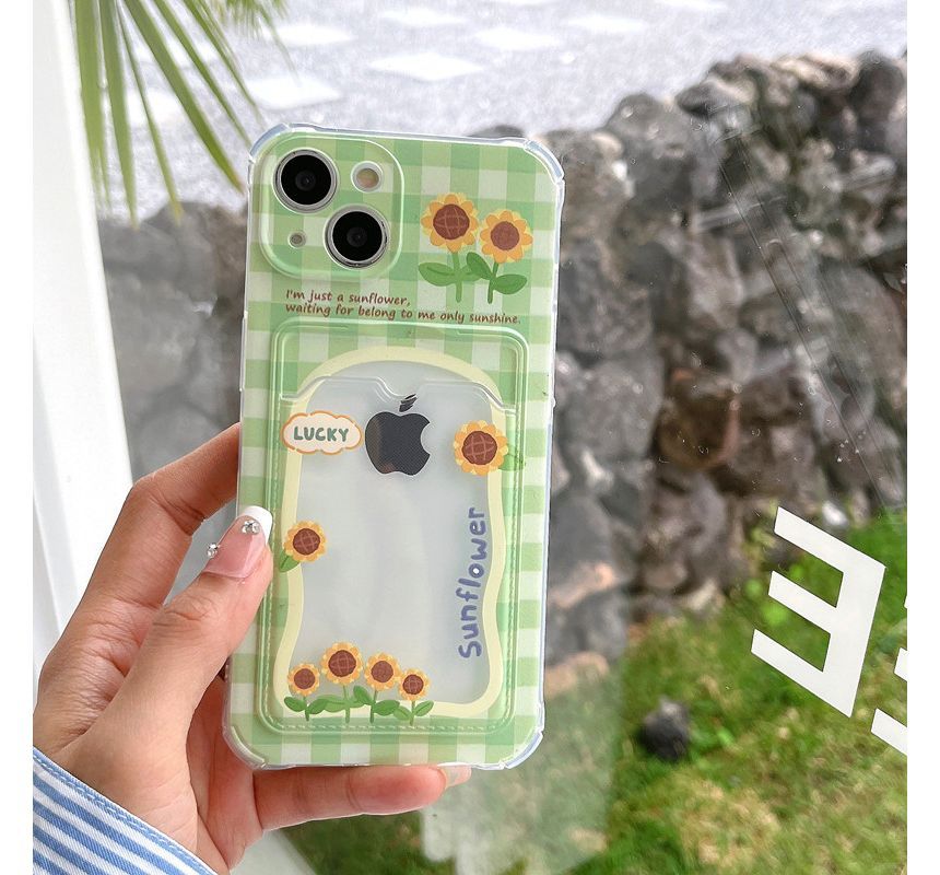 Print Holder Sunflower Phone Card Case
