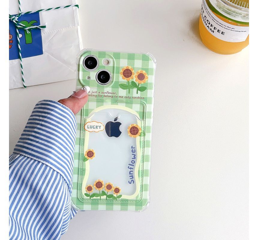 Print Holder Sunflower Phone Card Case