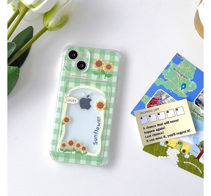 Print Holder Sunflower Phone Card Case
