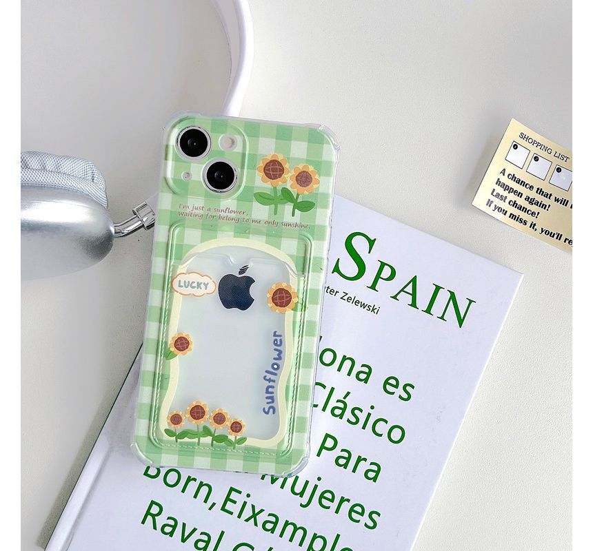 Print Holder Sunflower Phone Card Case