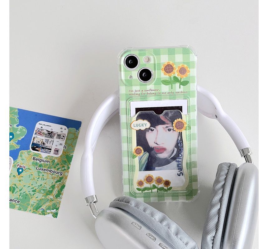Print Holder Sunflower Phone Card Case